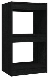 Bibliotecă, negru, 40x30x71,5 cm, lemn masiv de pin