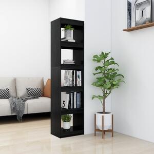Bibliotecă/Separator cameră negru 40x30x167,5 cm lemn masiv pin