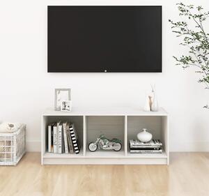 Comodă TV, alb, 104x33x41 cm, lemn masiv de pin