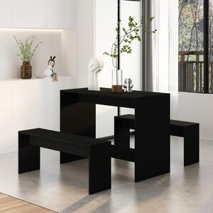 Set mobilier de bucătărie, 3 piese, negru, PAL