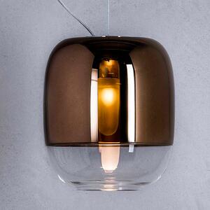 Prandina Gong S1 lampă pendul negru metalizat, reglabil, Negru, Camera de zi / sufragerie, Sticlă, Modern