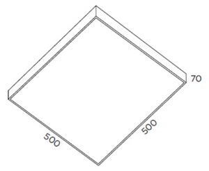 Pujol Iluminación Plafonieră pătrată LED Apolo IP20, Metalic, Hol, Metal, Modern
