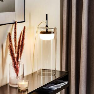Prandina Diver lampă de masă LED T5 2.700K negru, Transparent, Camera de zi / sufragerie, Sticlă, Modern