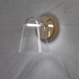 Prandina Sino W3 aplică perete LED transp./auriu, Auriu / Alamă, Camera de zi / sufragerie, Sticlă, Modern