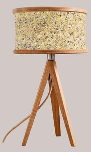 Almut von Wildheim ALMUT 2610 lampă de masă, fân cu albăstrele, Lemn, Camera de zi / sufragerie, Lemn, Casă de țară / Rustic, Tripod