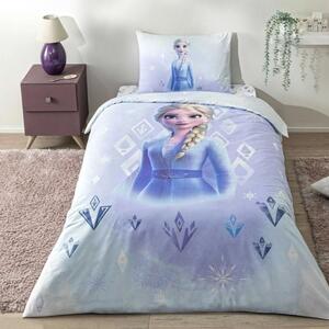 Lenjerie de pat copii cu 2 fete,TAC Disney, 3 piese, cearceaf pilota 160x220cm Frozen Diamond
