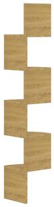 Raft de perete de colț, sonoma, 19x19x123 cm, lemn prelucrat