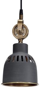 PR Home Lampă suspendată Cleveland, Ø 14 cm, gri/zahăr, reglabil, Gri, Camera de zi / sufragerie, Metal, Design industrial