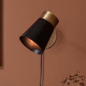 PR Home Luna aplică de perete negru/alamă antic, Bronz / Alamă Veche, Camera de zi / sufragerie, Metal