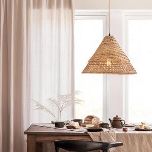 PR Home Pune lampă pendul cu abajur din ratan, Lemn, Camera de zi / sufragerie, Lemn