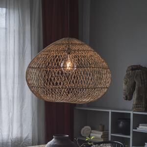PR Home Karen Lampă suspendată cu abajur din ratan Ø 50 cm, reglabil, Lemn, Camera de zi / sufragerie, Lemn