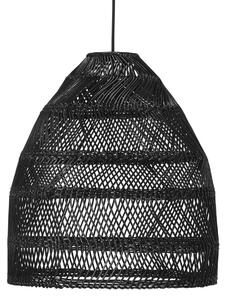 PR Home Maja Lampă suspendată din ratan negru, Ø 36,5 cm, reglabil, Negru, Camera de zi / sufragerie, Lemn