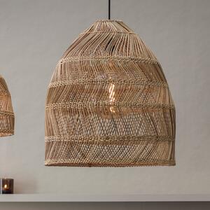 PR Home Lampă suspendată pentru exterior Maja, ratan, Ø 45 cm, priză, IP44, Lemn, Lemn