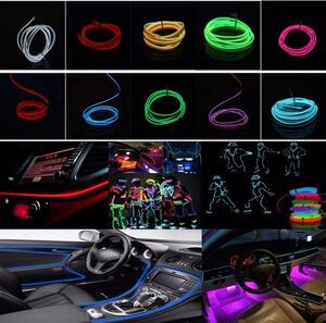 Banda LED auto decorativa, 3 metri, 12V, pentru interior