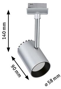 Paulmann URail Shine Proiector LED crom, Gri, Camera de zi / sufragerie, Metal, Modern
