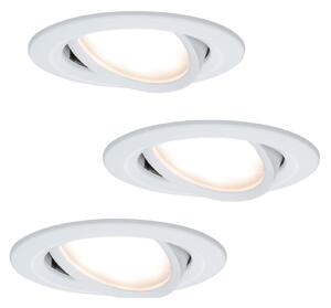Paulmann Coin Slim lampă LED încastr. IP23 alb 3x, reglabil, Alb, Camera de zi / sufragerie, Metal, Corpuri de iluminat încastrate rotunde