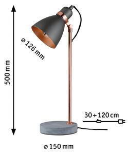 Paulmann Orm lampă de masă cu picior beton, Gri, Camera de zi / sufragerie, Metal, Modern