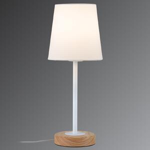 Paulmann Stellan lampă de masă cu abajur textil, Alb, Camera de zi / sufragerie, Țesătură / Textil, Modern