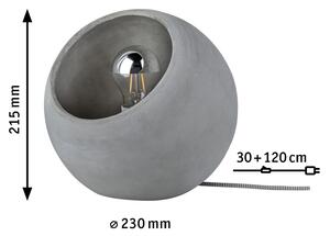 Paulmann Ingram lampă de masă din beton, Gri, Camera de zi / sufragerie, Beton, Modern