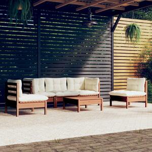 Set mobilier de grădină cu perne, 6 piese, lemn masiv de pin