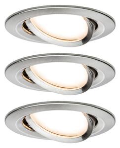 Paulmann 3x Slim Coin, pivotant, dimabil, fier, reglabil, Gri, Hol, Metal, Modern, Plafon încastrat