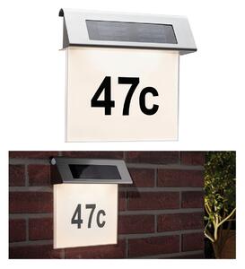 Paulmann Solar lampă de număr casă cu LED, IP44, Metalic, Metal, Modern