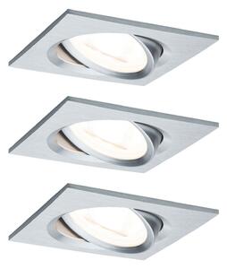 Paulmann 3 spoturi Nova unghiulare, orientabile/dimiscibile, aluminiu, reglabil, Metalic, Hol, Metal, Modern, Luminile încastrate unghiulare