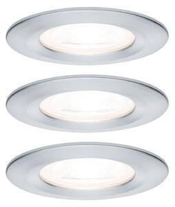 Paulmann 3x spot Nova rotund, IP44, dim, alu, reglabil, Metalic, Hol, Metal, Modern, Corpuri de iluminat încastrate rotunde
