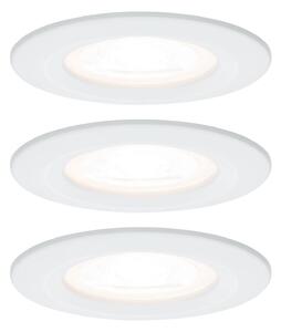 Paulmann 3 spot Nova rotund, IP44, dimabil, alb, reglabil, Alb, Hol, Metal, Modern, Corpuri de iluminat încastrate rotunde