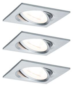 Paulmann 3x Spot Nova Coin unghi., dimabil, alu, reglabil, Metalic, Hol, Metal, Modern, Luminile încastrate unghiulare
