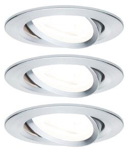 Paulmann Spot Nova rotund cu 3 becuri, orientabil/dimabil, aluminiu, reglabil, Metalic, Hol, Metal, Modern, Corpuri de iluminat încastrate rotunde
