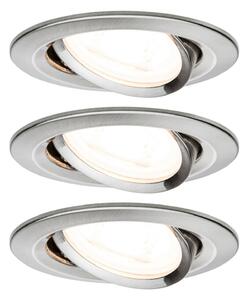 Paulmann Spot Nova rotund cu 3 spoturi, orientabil/dimabil, fier, reglabil, Gri, Hol, Metal, Modern, Corpuri de iluminat încastrate rotunde