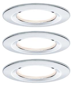 Paulmann LED încastrat spot Nova Coin 3 crom rotund dimabilizabil, reglabil, Metalic, Hol, Metal, Modern, Corpuri de iluminat încastrate rotunde