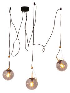 Lustră Pendul By Rydéns, Carry, reglabil, Gri, Camera de zi, Sticlă, Scandinavă
