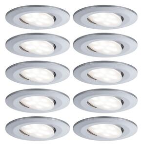 Paulmann Calla cromat, cu comutator pornit/oprit, orientabil, 4.000 K, 9 cm,, Metalic, Baie, Plastic, Modern, Plafon încastrat