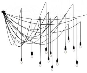 Lustră Pendul SELETTI, LED Maman, reglabil, Negru, Camera de zi, Plastic, Modern