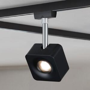 Paulmann URail Spot Cube negru dimabil 4.000 K, reglabil, Negru, Camera de zi / sufragerie, Metal, Modern