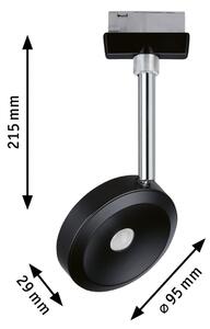 Paulmann URail spot LED Discus negru, dimabil, reglabil, Negru, Camera de zi / sufragerie, Metal, Modern