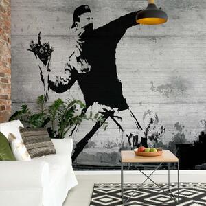 Banksy Graffiti Concrete Photo Wallpaper Wall Mural