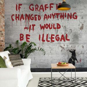 Banksy Graffiti Concrete Photo Wallpaper Wall Mural