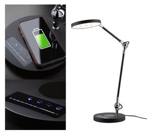 Paulmann Lampa de masă LED Numis cu funcție încărcare, negru, reglabil, Negru, Studiu / Birou, Metal, Modern