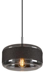 Lustră Pendul SLV, Pantilo Rope 27, reglabil, Negru, Camera de zi, Sticlă, Modern