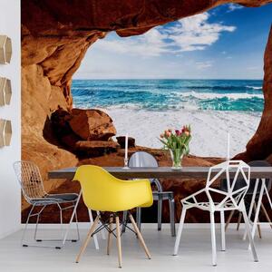 Fototapet - Beach Cave Photo Wallpaper Wall Mural