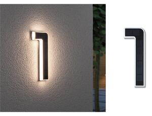 Paulmann număr LED solar de casă 1, Negru, Plastic, Modern