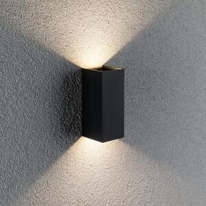 Paulmann Flame aplică exterior 2fl 15,5cm antracit, Negru, Metal, Modern, Perete unghiular