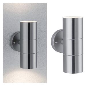Paulmann Flame Lampă de perete pentru exterior cu 2 becuri din oțel inoxidabil, reglabil, Metalic, Metal, Modern