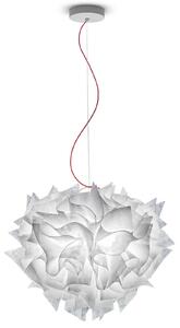 Lustră Pendul Slamp, Veli Couture, reglabil, Alb, Camera de zi, Plastic, Design