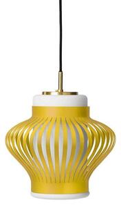 Lustră Pendul Warm Nordic, Opal Lamella, reglabil, Galben, Sala de mese, Metal, Vintage