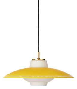 Lustră Pendul Warm Nordic, Opal Shade, reglabil, Galben, Sala de mese, Metal, Scandinavă