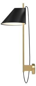 Lampă de perete Louis Poulsen, Yuh Brass, reglabil, Negru, Camera de zi, Metal, Design